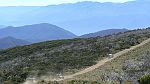 28-Zebra leads the convoy off Mt Pinnibar with Mt Kosciuszko in the background